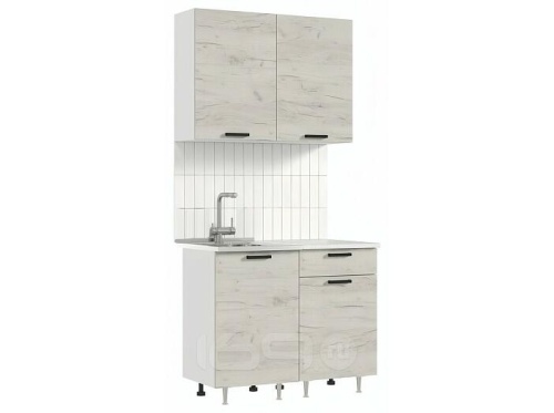 Кухонный гарнитур Рио дуб крафт белый 2140x1000x600 фото 2