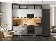 Кухонный гарнитур Рио бетон светлый, бетон темный 2497x2400x600