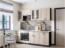 Модульный кухонный гарнитур Лофт-01 cream silk 2140x2200x600