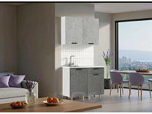 Кухонный гарнитур Рио бетон светлый, бетон темный 2140x1000x600