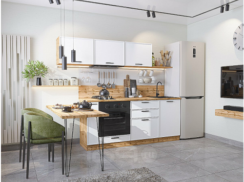 Модульный кухонный гарнитур Фрейм-01 white silk 1782x2300x600