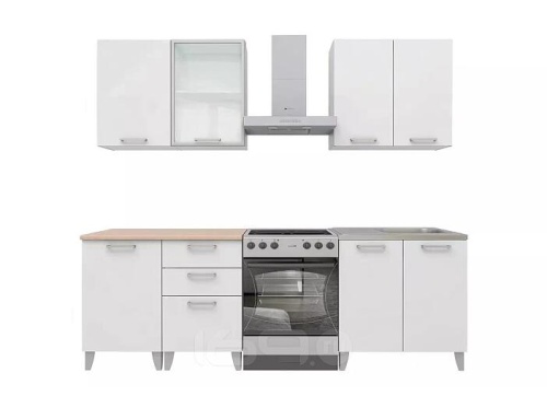 Кухонный гарнитур Корсика белый 2170x1800x600 фото 2