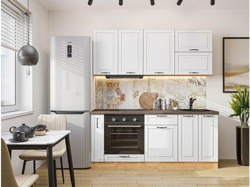 Модульный кухонный гарнитур Дублин-01 special white 2140x1900x600