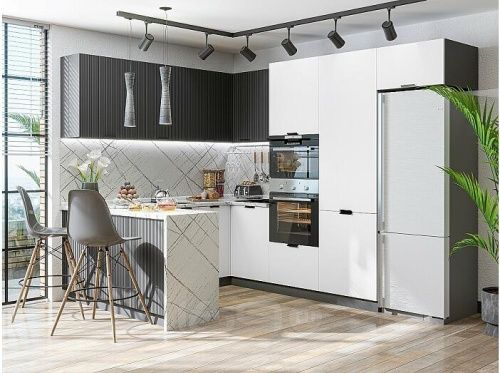 Модульный кухонный гарнитур Евро белый 2140x2400/2690x600