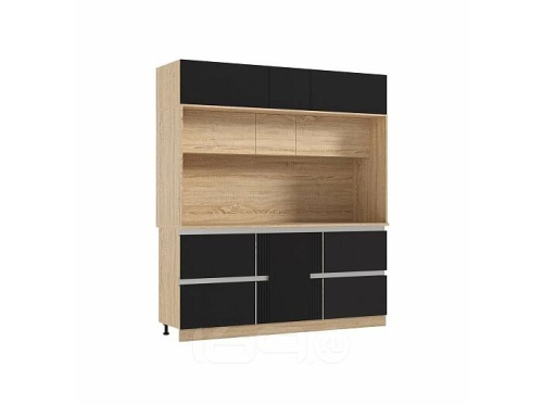 Кухонный гарнитур Карина пластер блэк 2268x2000x600