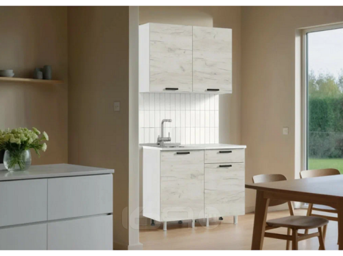 Кухонный гарнитур Рио дуб крафт белый 2140x1000x600