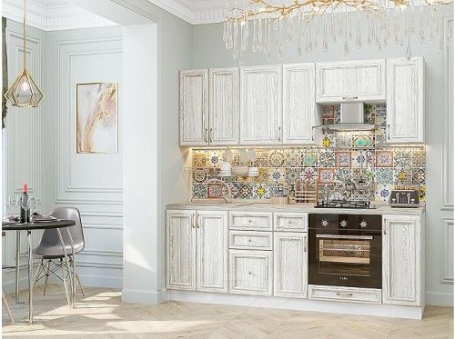 Модульный кухонный гарнитур Шале-01 white dreamline 2140x2200x600