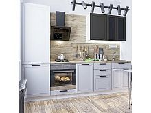 Модульный кухонный гарнитур Глетчер-04 маренго силк, гейнсборо силк 2140x2700x600