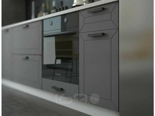 Кухонный гарнитур Монако белый снег софт, графит софт new 2140x2600x600 фото 3