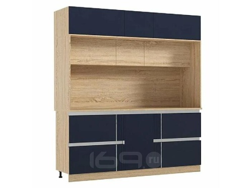 Кухонный гарнитур Карина пластер индиго 2270x2050x600