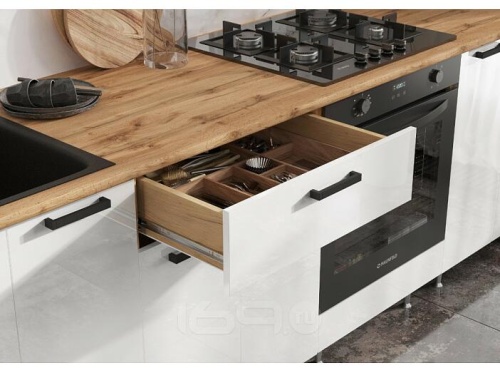 Кухонный гарнитур Рио белый глянец 2500x2400x600 фото 3