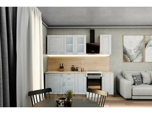 Модульный кухонный гарнитур Лофт nordic oak 2130x1800x600