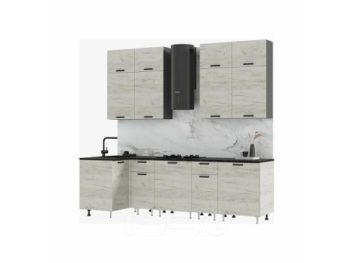 Кухонный гарнитур Рио дуб крафт белый 2100x1000/2600x600 фото 2