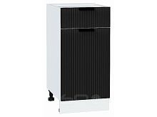 Шкаф нижний с 1-ой дверцей и ящиком Евро Лайн Антрацит / Белый 816*400*478