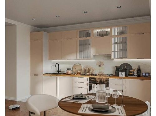 Модульный кухонный гарнитур Барселона кашемир 2690x4000x600 фото 3