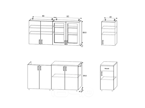 Кухонный гарнитур Престиж графит софт new 2140x2000x600 фото 2