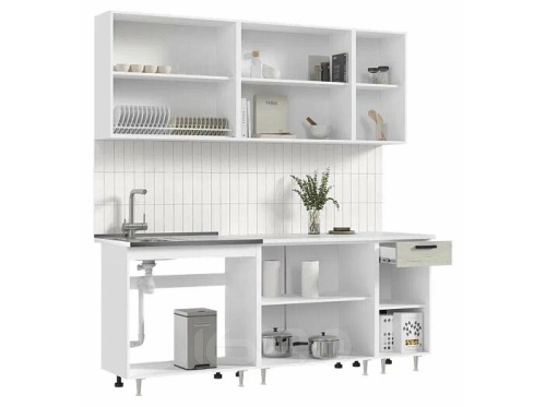 Кухонный гарнитур Рио дуб крафт белый 2140x2000x600 фото 3