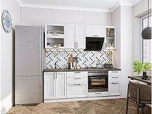 Модульный кухонный гарнитур Сканди-02 white silkwood 2140x2200x600