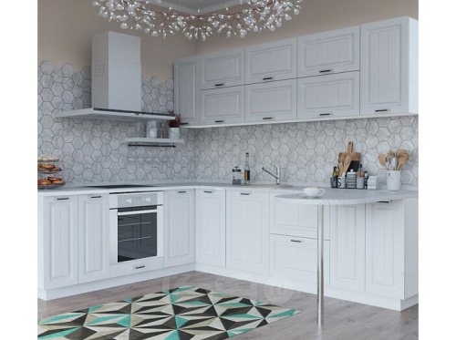 Модульный кухонный гарнитур Прага-18 белое дерево 2140x2190/2600x600