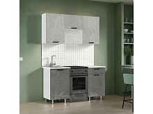 Кухонный гарнитур Рио бетон светлый, бетон темный 2140x1500x600