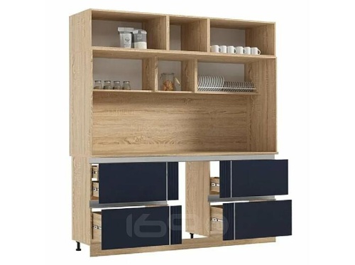 Кухонный гарнитур Карина пластер индиго 2270x2050x600 фото 3