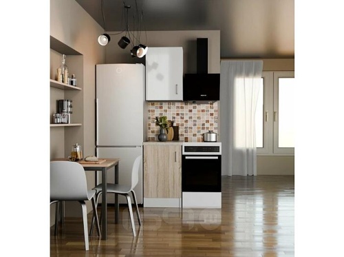 Кухонный гарнитур Уют белый, дуб сонома 2155x500x600 фото 2