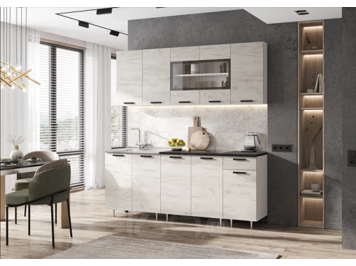 Кухонный гарнитур Рио дуб крафт белый 2140x2000x600