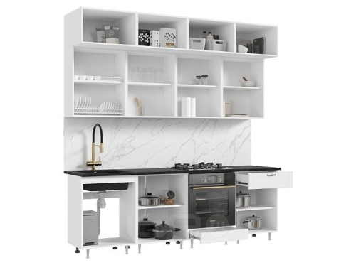 Кухонный гарнитур Престиж браш мени грин 2500x2400x600 фото 3