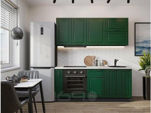Модульный кухонный гарнитур Дублин-01 special green 2140x1900x600