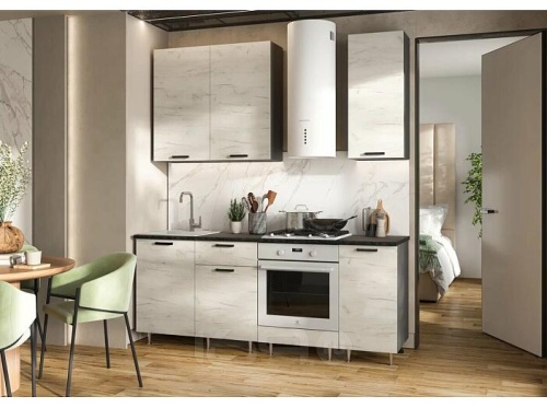 Кухонный гарнитур Рио дуб крафт белый 2100x2000x600