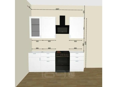 Модульный кухонный гарнитур Лофт super white 2330x1700x600 фото 5