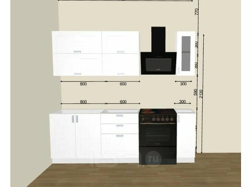 Модульный кухонный гарнитур Лофт nordic oak 2130x1700x600 фото 5