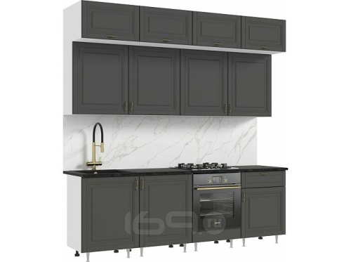 Кухонный гарнитур Престиж графит софт new 2500x2400x600 фото 2