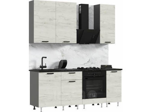 Кухонный гарнитур Рио дуб крафт белый 2100x2000x600 фото 2