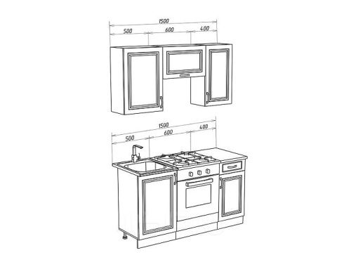Кухонный гарнитур Констанция фисташка 2140x1500x600 фото 2