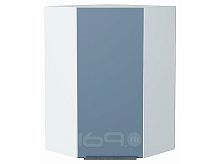 Шкаф верхний угловой Фьюжн Silky Blue Белый 920*600*600