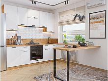 Модульный кухонный гарнитур Фрейм-05 white silk 2340x2400x600