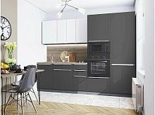 Модульный кухонный гарнитур Фьюжн-07 silky white, stormy silk 2140x2700x600