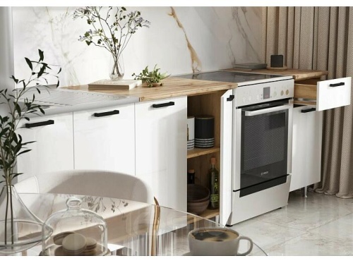 Кухонный гарнитур Рио белый глянец 2100x2000x600 фото 2