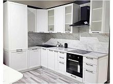 Модульный кухонный гарнитур Сканди white silkwood 2336x1738/2980x600