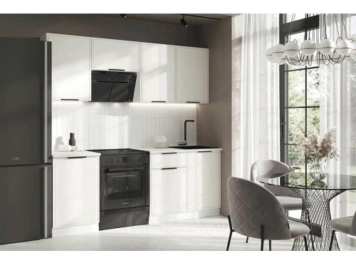 Кухонный гарнитур Николь холст белый 2150x2100x600