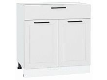 Шкаф нижний с 2-мя дверцами и ящиком Глетчер Гейнсборо Силк Белый 816*800*478