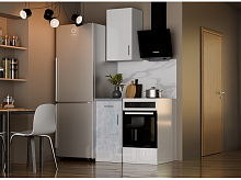 Кухонный гарнитур Уют белый, бетон 2155x400x600