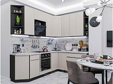 Модульный кухонный гарнитур Фьюжн-04 silky grey 2340x2200/1800x600