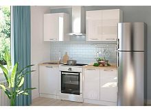 Модульный кухонный гарнитур Логика-01 белый глянец 2040x1400x600