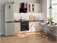 Модульный кухонный гарнитур Лофт-07 cream silk 2140x2200x600
