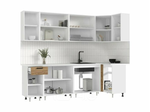 Кухонный гарнитур Рио дуб крафт 2140x2600/1000x600 фото 3