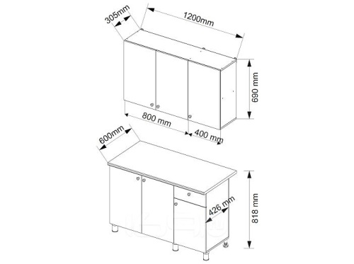 Кухонный гарнитур Деми белый 2090x1200x600 фото 4