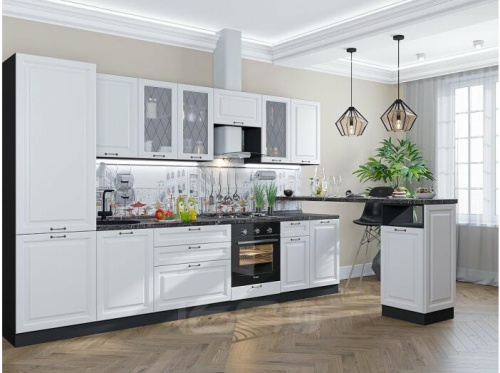 Модульный кухонный гарнитур Ницца белый 2140x3300x600 фото 6