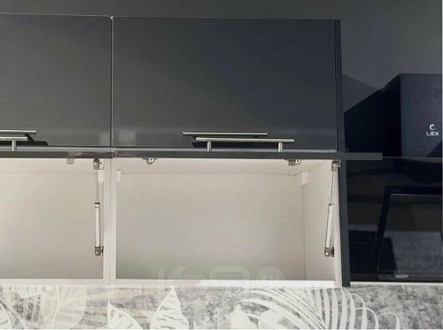 Модульный кухонный гарнитур Логика графит глянец 2134x1800x600 фото 2